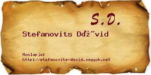 Stefanovits Dávid névjegykártya