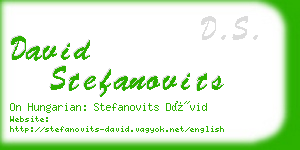david stefanovits business card